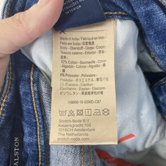 Scotch & Soda Amsterdams Blauw Ralston Shorts Mens 31 Denim Button Fly Stretch - Picture 15 of 16